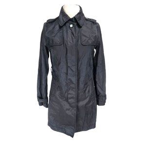 Gap Women Size S Black Windbreaker Trend Jacket Button Up Long Sleeve  190P